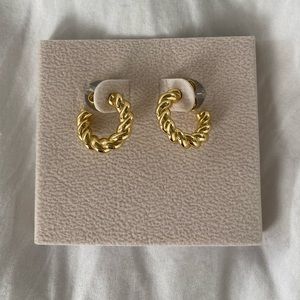 MeMe London 18k gold plated hoop earrings NIB